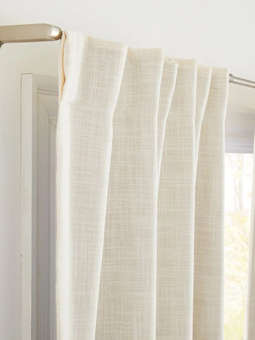 West Elm Crossweave Curtains in Natural Canva 48x108 in. (Set of 2)
